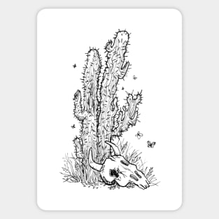 Cactus and Skull Sticker